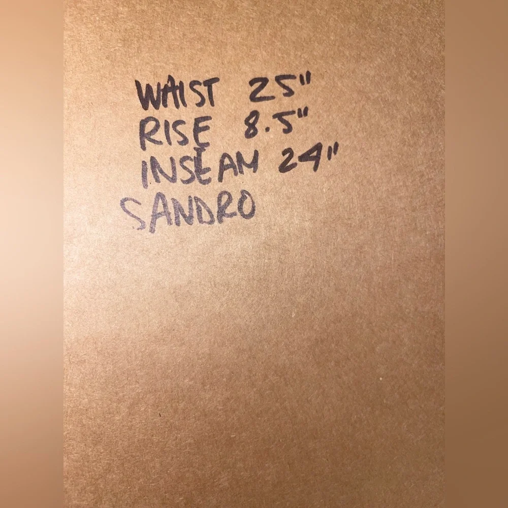 Sandro Paris Black Poesie Lamb Leather Flared Leg Crop Pants Women's US 2 capri - Picture 6 of 13